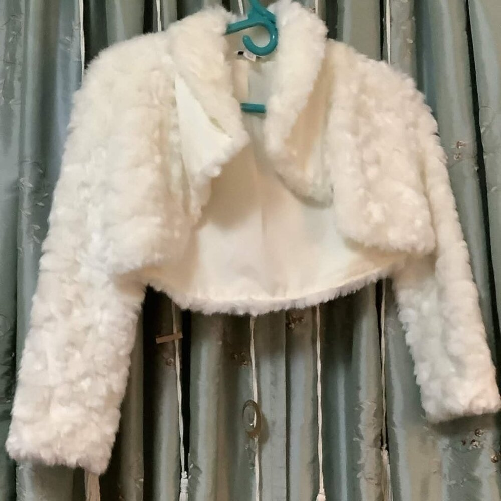 White faux fur dress cover up ~ Rachel Zoe x Janie and Jack